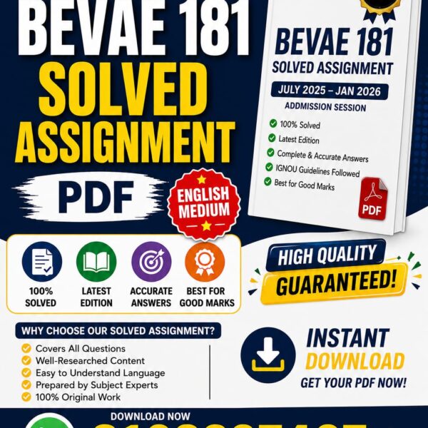 BEVAE 181 ENGLISH SOLVED ASSIGNEMNT 2025-26