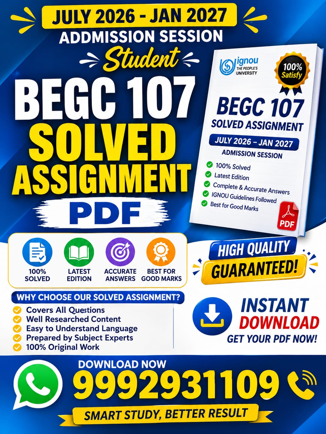 BEGC 107 SOLVED ASSIGNMENT 2026-27