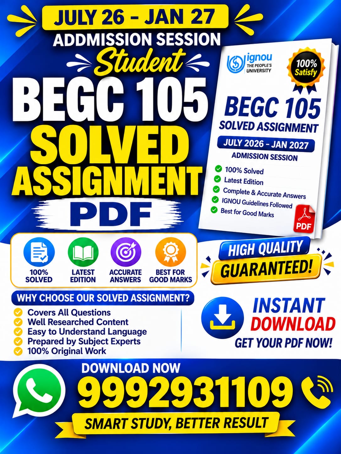 BEGC 105 SOLVED ASSIGNMENT 2026-27