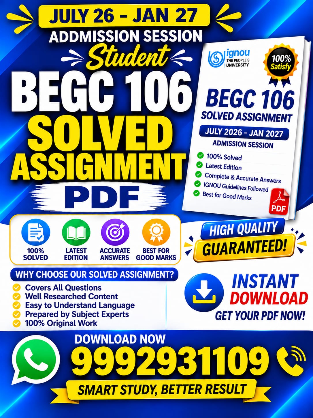 BEGC 106 SOLVED ASSIGNMENT 2026-27